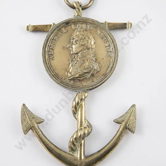 C19th Admiral Lord Nelson Commemorative brass Anchor & Medallion
