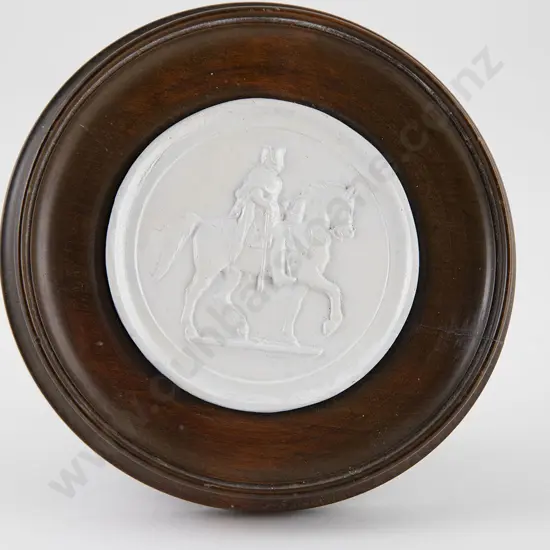 Framed Circular Bas-Relief Plaque Of Napoleon On Marengo