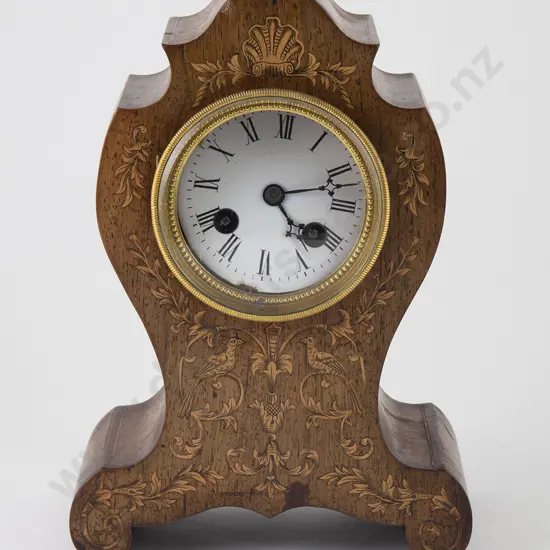 Edw Mahogany Sheraton Revival Mantle Clock