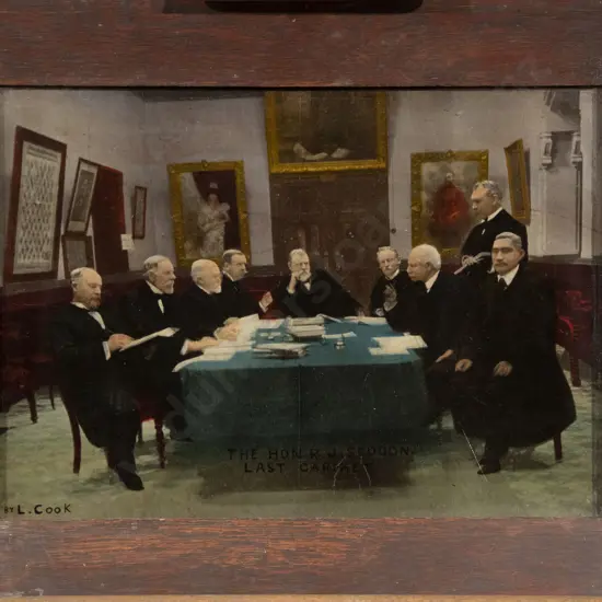 L Cook - Coloured Photographic Print Of Hon. R J Seddon's Last Cabinet