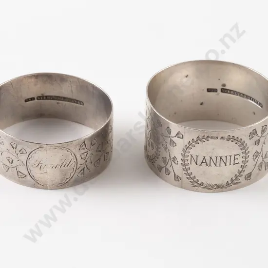 Two NZ Silver Napkin Rings