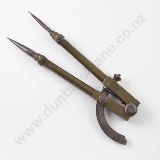 From the Family Studio of Anton Teutenberg: Pair Brass and Steel Caliper/Divider by O Stoddard c1872