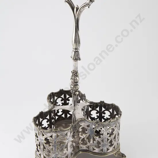 Victorian S/P Three Division Decanter Stand or Tantalus