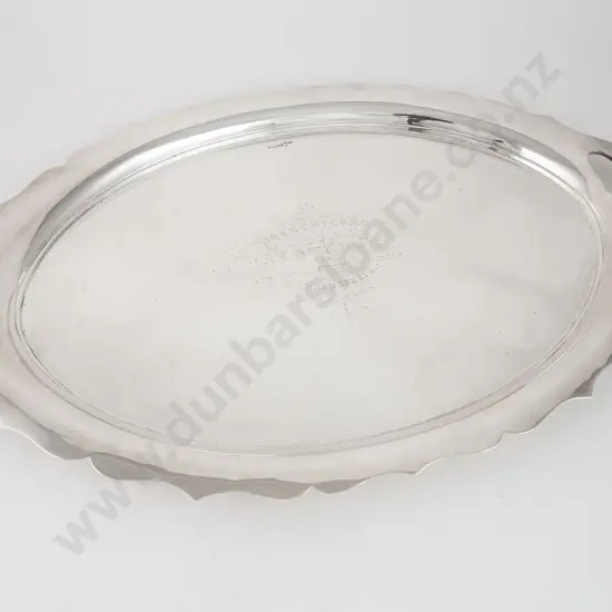 Geo 5 S/S Oval Two Handled Drinks Tray