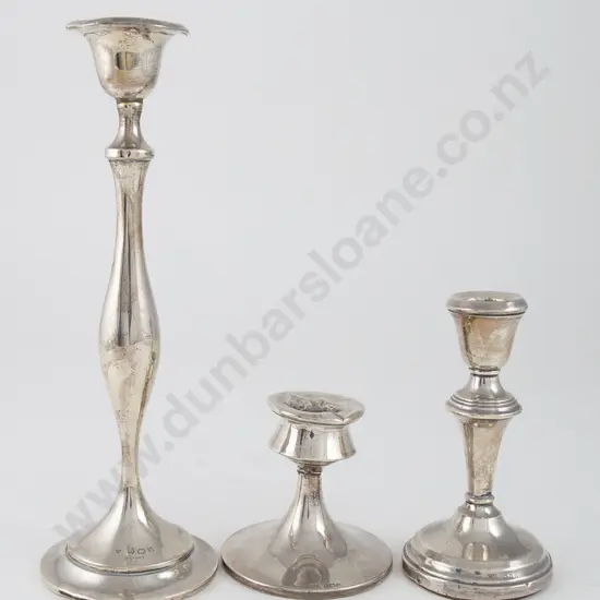 Three Various S/S Candlesticks