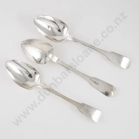 Set Of 3 Geo IV Irish S/S Tablespoons