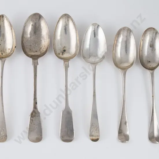 Six Various Georgian & Vict S/S Tablespoons