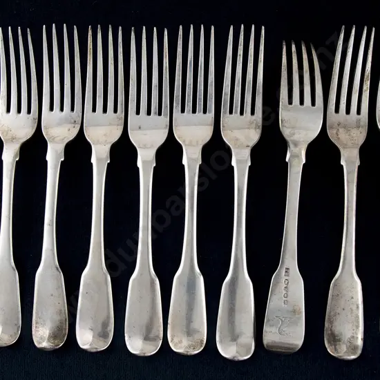 Set Of 10 Geo III S/S Tableforks