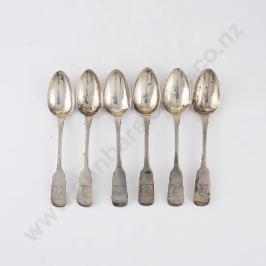 Set Of 6 Wm IV Irish S/S Teaspoons