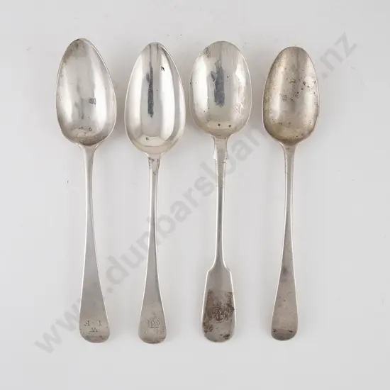 Four Various Georgian S/S Tablespoons