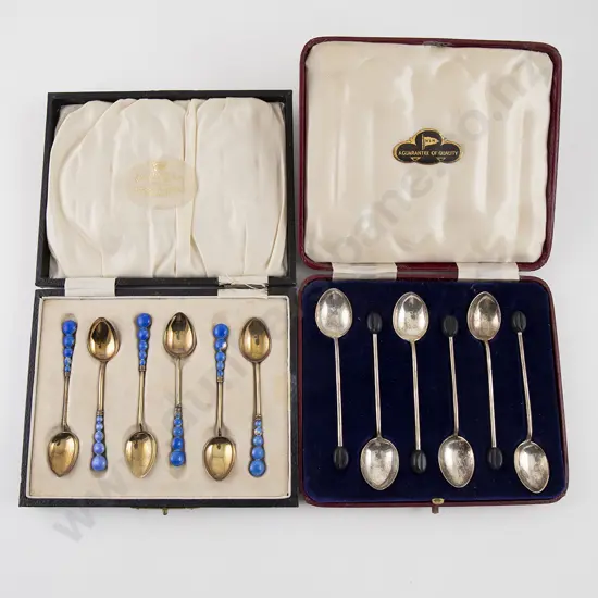 Two Cased Sets Of S/S Coffee Spoons