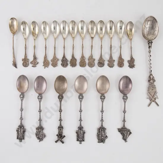 Twelve Dutch Silver Coffee Spoons