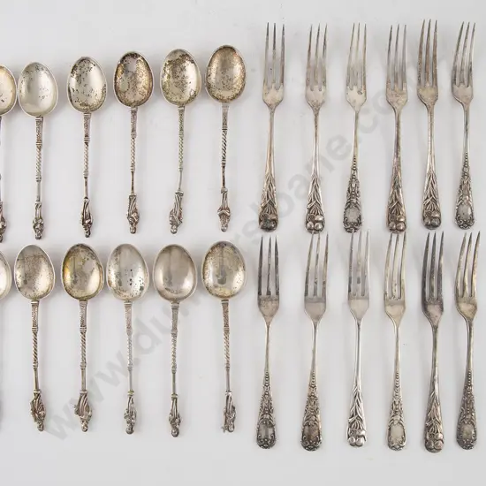 Twelve Dutch Silver Apostle Top Coffee Spoons
