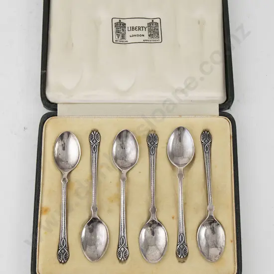 Cased Set Of 6 Liberty & Co S/S Coffee Spoons