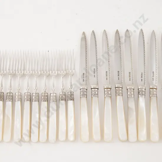 Part Set Of Edw VII S/S Fruit Knives & Forks