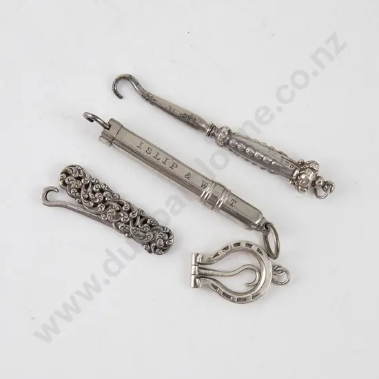 Four Small S/S Button Hooks