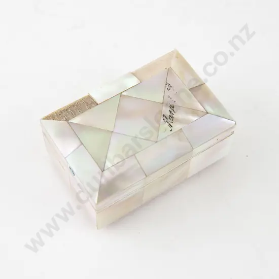 Late Vict MOP Stamp Box