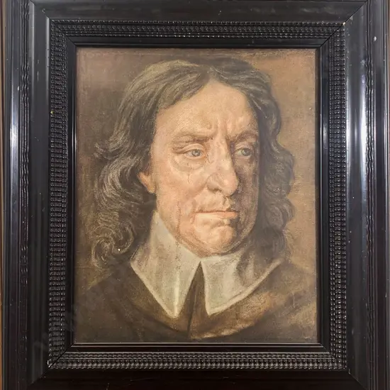 C19th Pastel Portrait of Oliver Cromwell