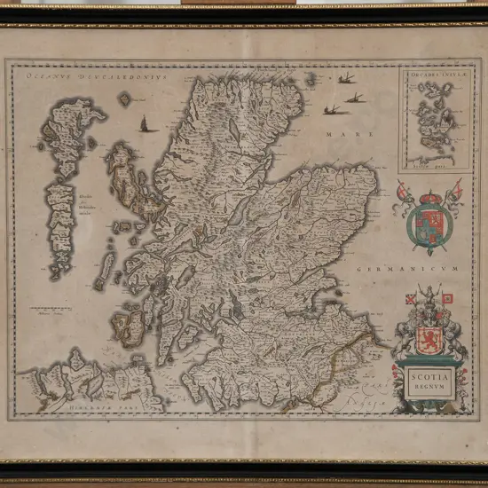 Mid C17th Blaeu Map Scotia Regnum