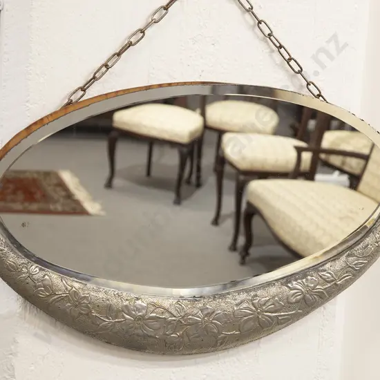 Art Nouveau Oval Wall Mirror