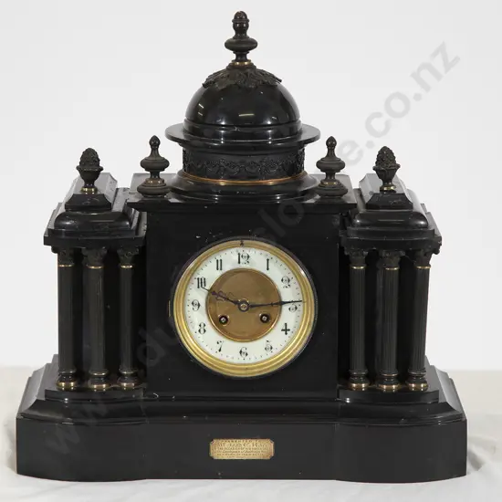 Victorian Black Slate Mantel Clock