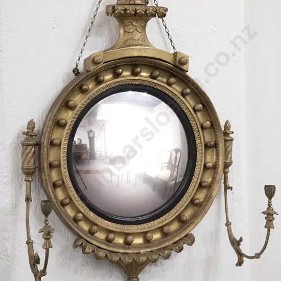 Regency Gilt Convex Mirror