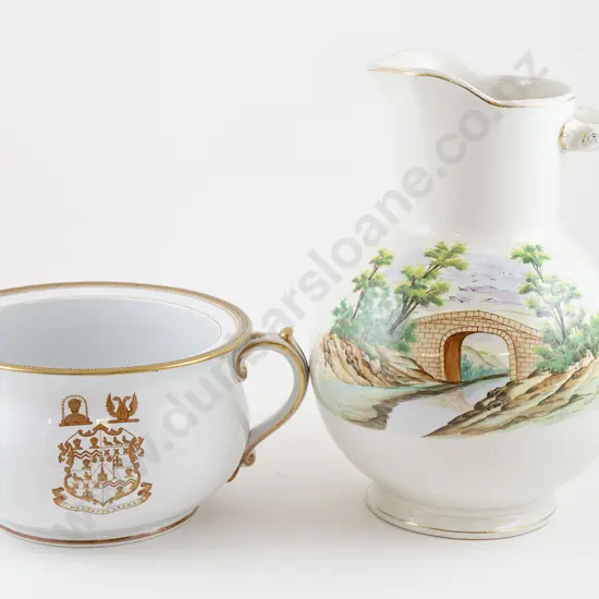 Victorian Toilet Jug & Armorial Chamber Pot