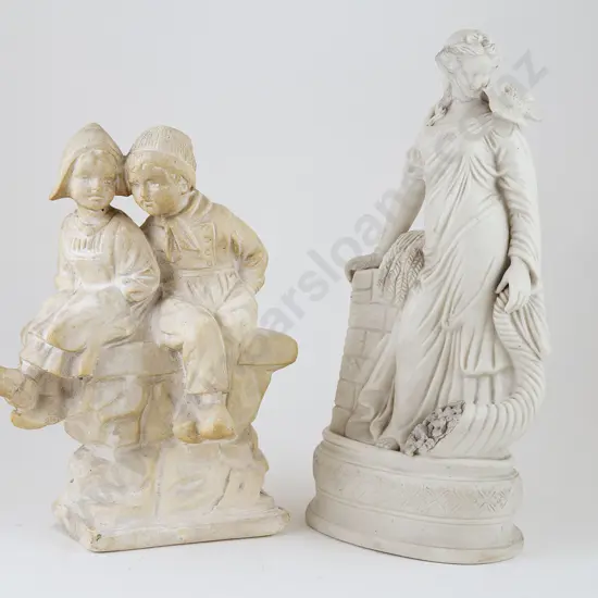 Victorian Parian Ware Figure & Plaster Figure Group