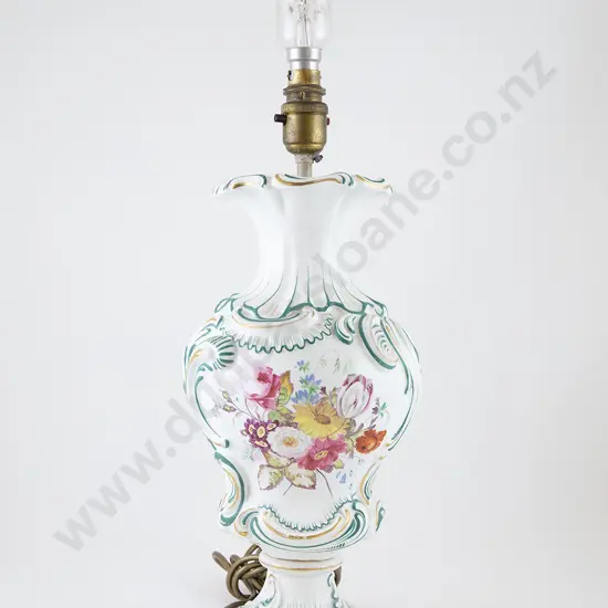 C19th Rockingham Style Mantel Vase Converted to Table Lamp