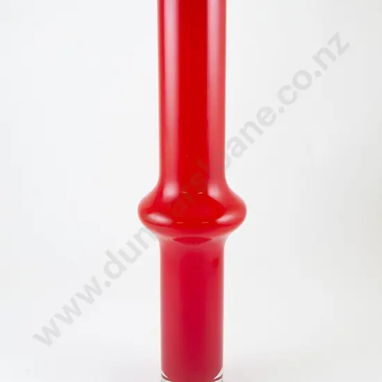 Unmarked Holmegaard Red on White Vase