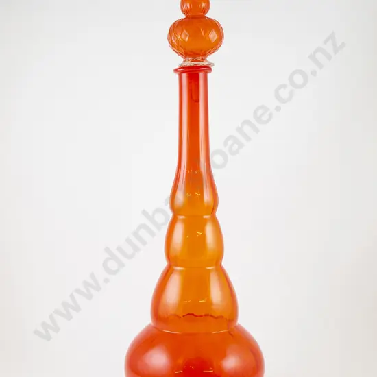 Burnt Orange Glass Genie Bottle
