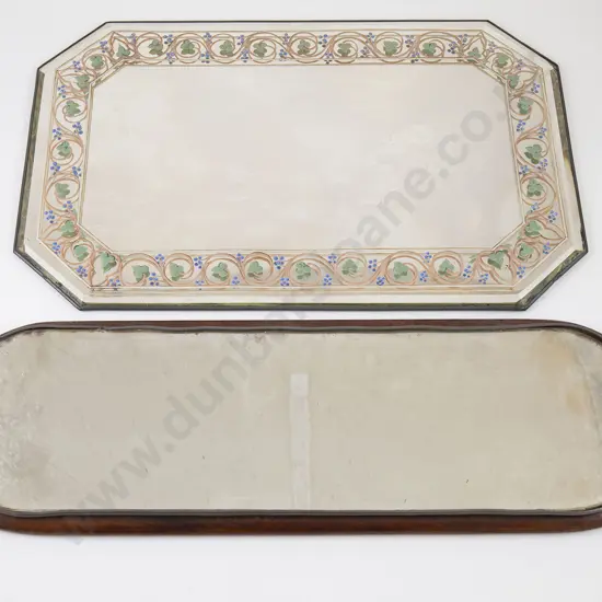 Two Victorian Mirror Table Trays