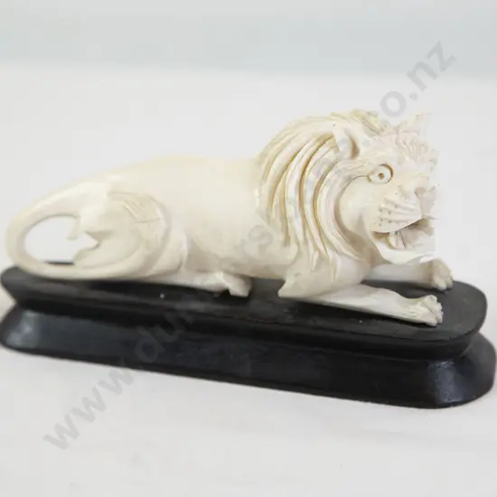 Carved Ivory Lion Figure