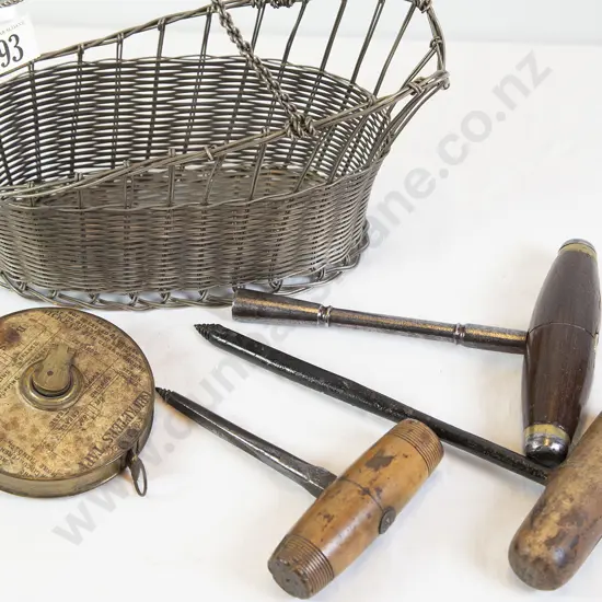 Wire Wine Basket and assorted