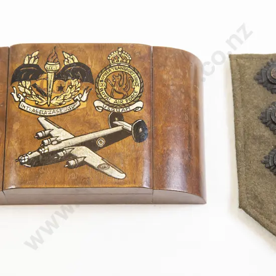 Royal Airforce Commemorative Cig Box & Three Buttons
