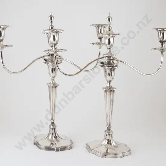 Pair Edwardian S/P Candlesticks