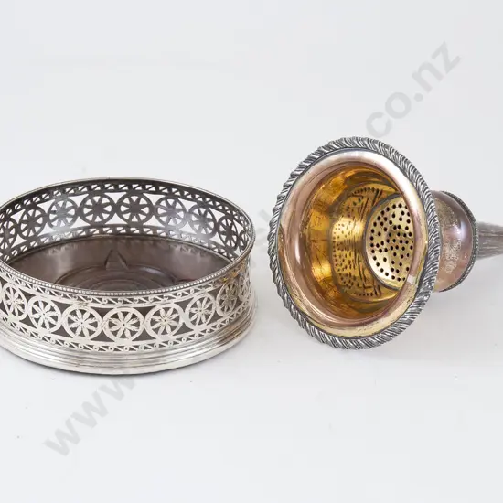 C19th Sheffield Plate Wine Funnel
