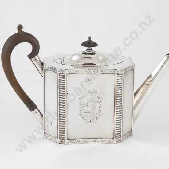 Elegant Geo III  Sheffield Plate Teapot