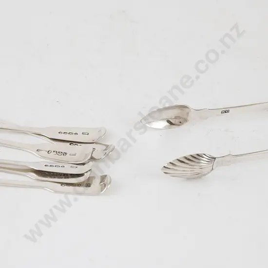 Composed Set Six C19th S/S Egg Spoond