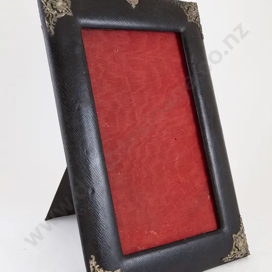 Victorian Black Leather Photo Frame