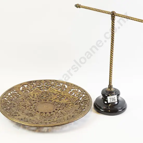 European GIlt Metal Plate & Table Screen Stand