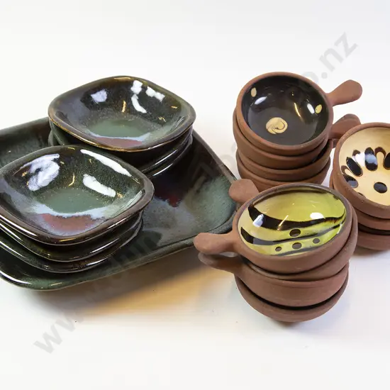 NZ Pottery Dessert Set & St Ives Style Dishes
