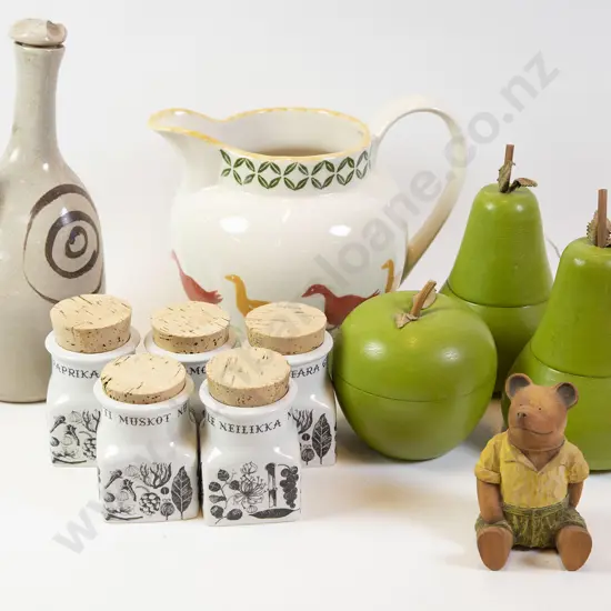 Five Finnish Spice Pots with Large Jug & Various Ornaments