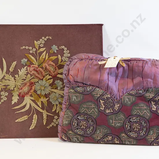 Victorian Silk & Velvet Tea Cosy with Embroidered Panel