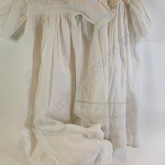 Two Edwardian Cotton & Lace Cot Gowns
