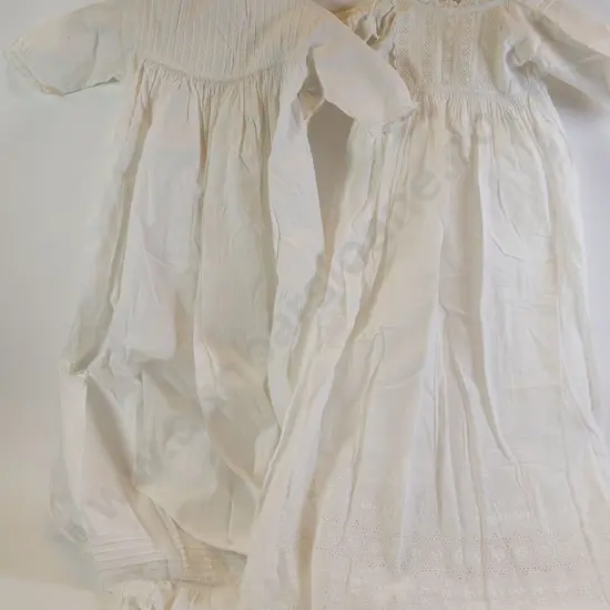Two Edwardian Cotton & Lace Cot Gowns