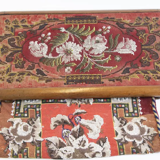 Victorian Bead Work Tray & Screen Panel