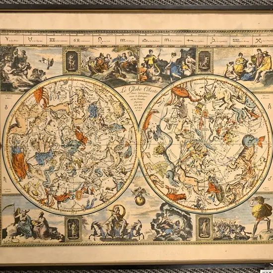 C17th French Map Le Globe Celeste