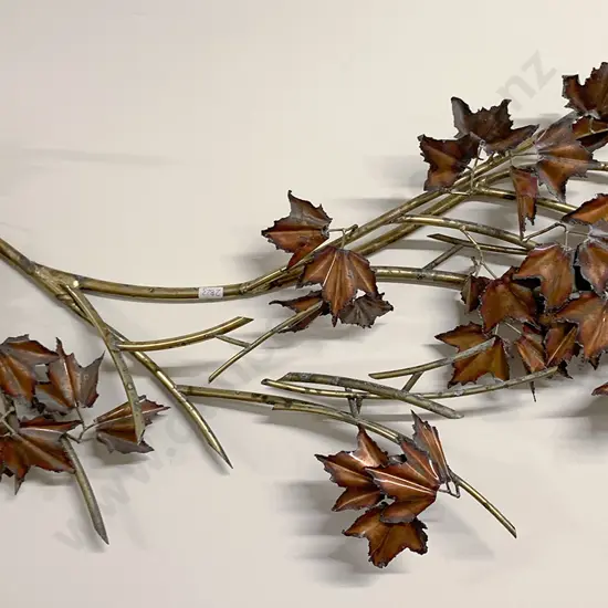 Copper Maple Leaf Wall Hanging Sculpture