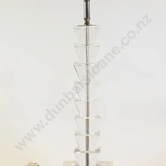 Modern Stepped Glass Table Lamp with two bulbs